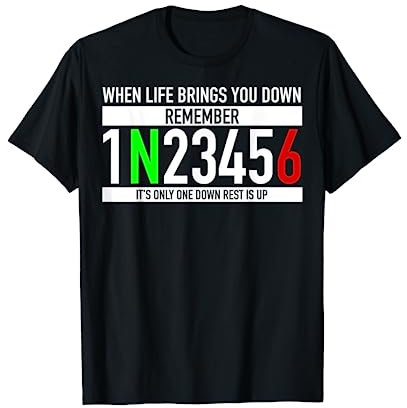 Motorrad T-Shirt Zweirad Shirt 1N23456 Motorradschaltung T-Shirt