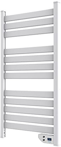 Cecotec Scaldasalviette riscaldato a risparmio energetico caldo 9000 Twin Asciugamani bianchi da 500 W, IP24 2 modalità, timer, display LED, design moderno, kit di installazione