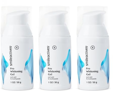 Smileactives Teeth Whitening Gel Hydrogen Peroxide for All Toothpastes, 3pk