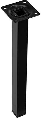 Gedotec Pieds de Meuble - H3917 - Acier Noir Mat - Hauteur 300mm - Capuchon Patiné Plastique - Directement Vissable - pour Placards, Tables, Armoire, Dressing, Coffre, tiroirs ou classeur - 1 Pièce