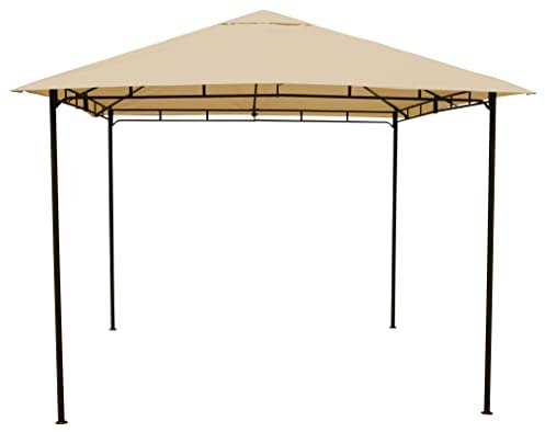 GRASEKAMP Qualität seit 1972 Pavillon Rimini Flex 3 x 3 m Beige Party Zelt Antik Garten