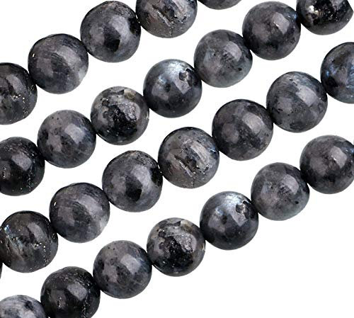 Perlin Edelstein Achat Perlen Labradorite Schwarz Weiss Rund 4mm 6mm 8mm 10mm Schmuckperlen Perlenkugel Schmuckstein (10mm 12 Stück)