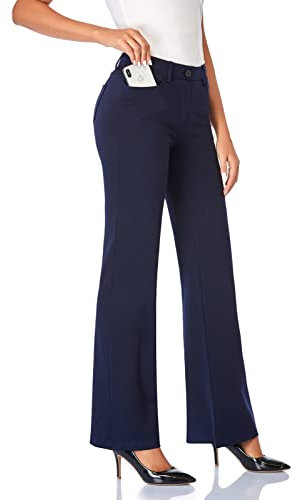 Tapata Damen 71cm/76cm/81cm/86cm Bootcut Stretch-Hose mit 4 Taschen, Tall/Lang/Regulär/Petite Für Büro Business Alltag Elegante Hose 81cm Dunkelblau XL