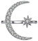YANQSHM Offener Ring Damen,Vintage Verstellbare Zirkon Eingelegt Mit Stern Und Mond Form Silber Ringe Elegante Romantische Schmuck Geschenk Für Mädchen Frauen Paar Verlobung Hochzeit