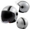 Jet Helm Moto Visier Schwarze Grafik ECE06 Silber Scooter XS