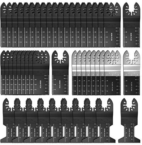 Sägeblätter Kit, Oszillierendes Zubehör, Quick Release Multi Tool, Klingen Multitool, Elektrowerkzeuge Sägeblätt für Fein Multimaster,Bosch, Makita (50PCS)