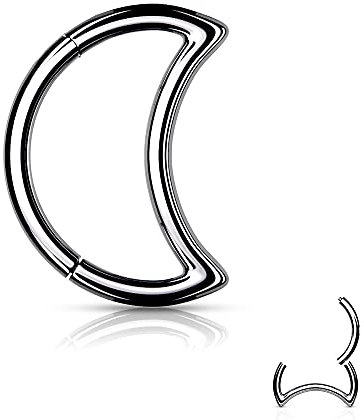 Treuheld® Halbmond Segmentring-Clicker Piercing in 4 Farben [01.] - Silber