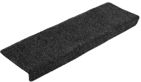 vidaXL Alfombrillas de Escalera 10 uds, Alfombra Antideslizante, Protector de Peldaño, Alfombrilla Adhesiva, Tela Punzonada Gris 65x21x4 cm