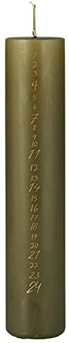 IB Laursen [SA2022/08] Weihnachtskerze 1-24 Olive m/goldenen Zahlen
