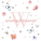 Little Deco Wandtattoo Sterne & Wunschname I Wandbild 273 x 111 cm (BxH) I Kinderzimmer Babyzimmer Wandaufkleber Mädchenzimmer Blumen Wandsticker Aufkleber DL318-D11
