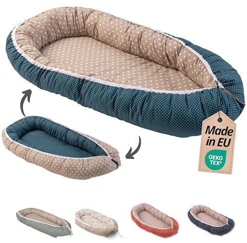 ULLENBOOM Babynest - 100% OEKO-TEX Materialien & Made in EU, Dschungel - Babynestchen Neugeborene aus kuscheliger Baumwolle, Ideal als Reisebett & Kuschelnest geeignet