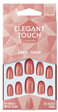 Elegant Touch Faux ongles de couleur - CRAZE CORAL