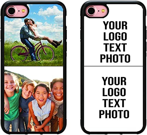 Mobile Stuff Personalised Phone Case for iPhone 7/8 / SE 2020, Shockproof TPU Bumper back Custom Cover Collage Your Own Photo for iPhone SE 2020/7 / 8, Personalize with Two Image Collage Layout