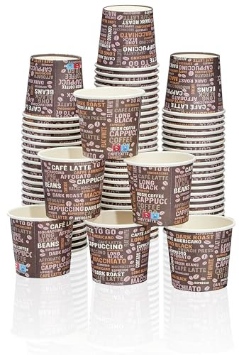 MH QUALITY Expressobecher To Go 80ml 3Oz ohne Deckel - 400x Pappbecher/Espressobecher | Premium Becher, 3Oz, Espresso-Design