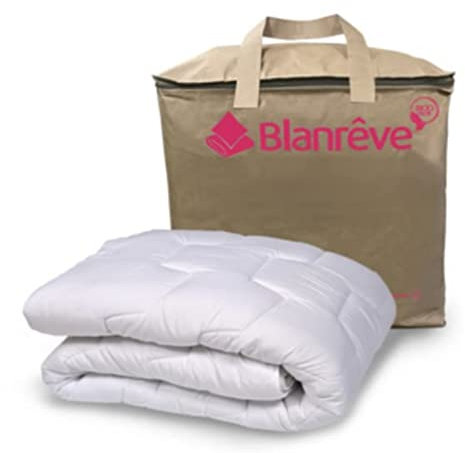 Blanrêve - Couette Cocooning et Chaude - Anti Acariens - pour lit de 1 personne - 140x200 cm - Blanc - Fabriqué en France