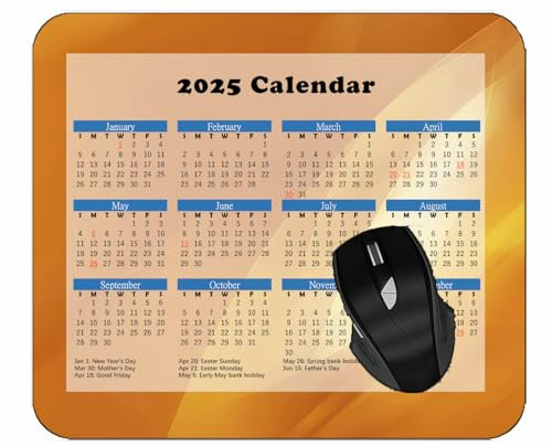 YENDOSTEEN Calendar 2025 UK Year Mouse PadColor Autumn Light Fire Mouse Mat for Office Computers Laptop Men Women