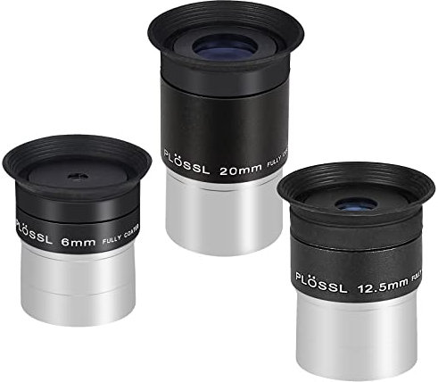 CelticBird 3,25 cm Teleskop-Okular-Set mit drei Plossl-Okularen, 6 mm/12,5 mm/20 mm, vollständig mehrfach beschichtete optische Linse, Metallkonstruktion, passend für 3,2 cm Astronomie-Filter