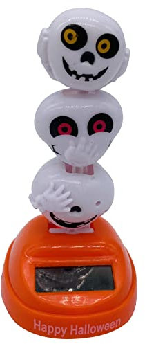 iSpchen Wackelfigur Auto Solar Tanzfigure Puppen Spielzeug Armaturenbrett Dekofigur Wackelkopf Solarfigur Ornamente Skelett Tanzfigur Solarbetriebene Figur Deko Auto innenraum Autozubehör
