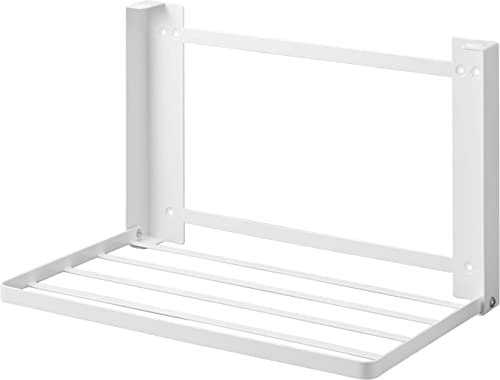 Yamazaki 8142 Tower Klappbare Ablage, weiß, Stahl/Magnet/Silikon, minimalistisch, 26 x 41 x 25,5 cm