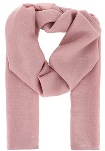 Foulard Donna Paillettes 20% Cotone 80% Viscosa Rosa antico - Maxi Sciarpa Morbida Lunga Rettangolare 180cm x 70cm - Sciarpa originale Colorata e Glitterata Moderna - Stola Matrimonio