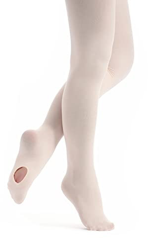 tanzmuster Ballettstrumpfhose Damen - Dana - mit Ballenloch - Ballett-rosa Größe L - rosa Strumpfhose fürs Ballett - Ballettkleidung für Erwachsene
