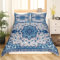 Persische Bettwäsche 155x220 Oriental Bett Set für Frauen Mädchen,Jahrgang Blumen Bettbezug Retro Tribal Muster Bettwäsche Set,Traditionelle Boho Blau Ästhetische Mandala Schlafzimmer Dekor 3 Stücke
