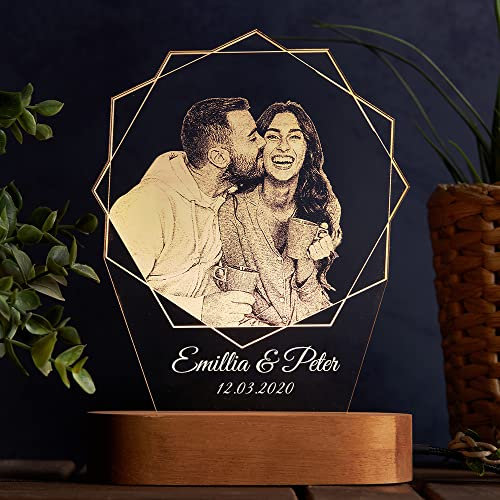 Dizayt Personalisierte Led-Leuchte mit Namensgravur als Geschenk-Idee für besondere Glücksmomente:Hochzeit, Geburtstag, Jahrestag oder Valentinstag (Erastis)