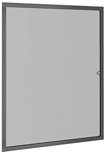 vidaXL Mosquitera para Ventanas, Malla de Protección contra Mosquitos y Moscas, Tela Mosquitera Recortable con Marco, Gris Antracita 80x100 cm