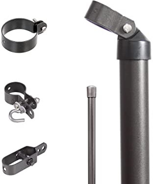 Alberts 634360 Zaunanschluss-Set Wellengittertor an Maschendrahtzaun | Set,2s | zinkphosphatiert anthrazit-metallic | zum Einbetonieren | Torpfosten-Ø: 60 mm | Zaunhöhe: 1000 mm