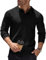 COOFANDY Men's Jumper Poloshirt Long Sleeve Knitted Pullover Regular Fit Sweatshirt Winter Sweater Casual Solid Color Tops Casual Smart Black XXL