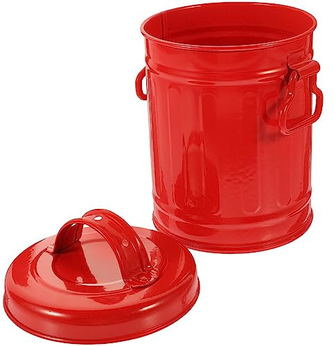 Zerodeko 1pièce Poubelle Miniature De Bureau Avec Couvercle Organisateur De Pinceaux De Maquillage Seau De Rangement Pour Bureau Chambre Rouge