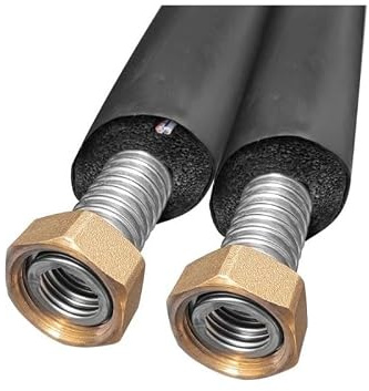 SUNEX Doppelrohr DN20 Solarrohr, Länge 25 m, Edelstahl flexibel, Heizungsrohr mit Isolierung, UV beständig, für PV Anlagen, Solarthermie Kollektoren und thermische Solaranlagen