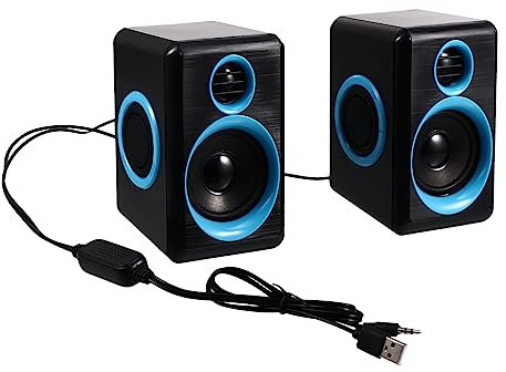 OSALADI 2pcs Usb Powered Mini Speakers Compact Desktop Loudspeakers for Laptop Stylish Multimedia Sound Box Sound Immersive Experience for Home Use
