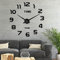 Comius Sharp Modern 3D Wanduhr Groß, DIY Rahmenlose Wanduhr Zum Aufkleben Clock, Geräuschlos Wandaufkleber Dekoration Geschenkidee für Küche Wohnzimmer Schlafzimmer Abnehmbarer (Schwarz 1)