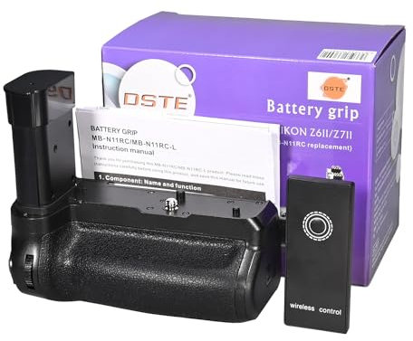 DSTE MB-N11 Replacement Vertical Battery Grip with Remote Control, Compatible with Nikon Z6II and Z7II Camera and EN-EL15 Battery (Batteries Not Included)