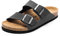 FITORY Mens Sandals, Arch Support Slides with Adjustable Buckle Straps and Cork Footbed for Summer Matte Black Size 7.5