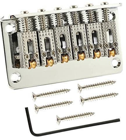MULAIDI 78 mm Top Load Saitenhalter Gitarre Roller Bridge Hardtail mit Schrauben und Schraubenschlüssel 6 Saiten Gitarre Bass Ersatzteile Roller Bridge Hardtail Bridge 6 Saiten Gitarre Bridge Gitarre