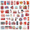 50 Stück London Reiseaufkleber - Urlaub Reise Aufkleber London England Runde Aufkleber Motorrad Fahrrad Gepäck Laptop Skateboard Aufkleber Graffiti Patches Kunst