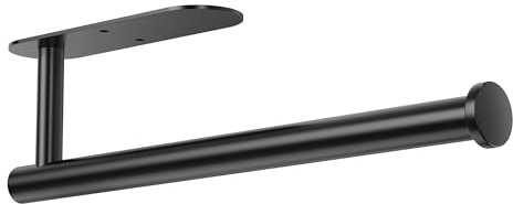 Auxmir Porte Essuie Tout Mural, Porte Essuie Tout Auto-adhésif, Supports pour Papier Essuie-Tout Mural, Porte Sopalin Porte Rouleau Papier Cuisine, Acier Inoxydable SUS340, Noir