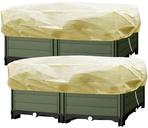 LINSOCLE 2 fundas protectoras para jardineras, protección para plantas de invierno, plantas de balcón, protección contra heladas para flores, 100 x 45 x 40 cm (beige)