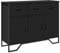 vidaXL Sideboard, Kommode mit Stauraum, Anrichte Schrank Metallbeine, Beistellschrank Mehrzweckschrank Highboard, Modern, Schwarz Holzwerkstoff