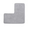 Bodenmatte, L-förmig, wasserabsorbierend, weicher Badteppich, Eck-Duschmatte, waschbarer Teppich, quadratisch, Duschbad (grau)