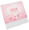 GRIRIW Kalender Immerwährend Kalender Großer Tischkalender 2024 Mit Blumenmotiv Monatskalender Für Büro Und Zuhause Einfacher Und Praktischer Standkalender Ideal Für Die Organisation Und Planung