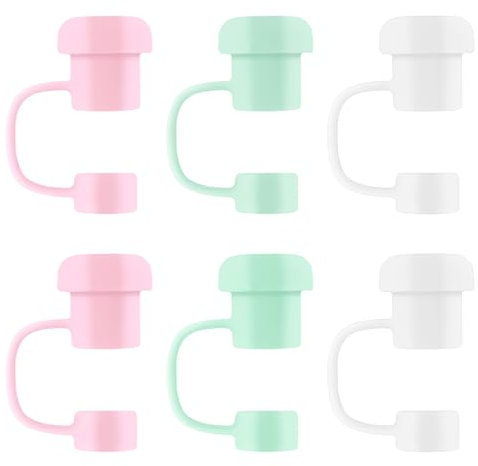 LICQIC Silicone Straw Covers, Dust-Proof and Leak-Proof Reusable Drinking Straw Tips Lids for 0.4in/10mm
