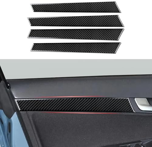 4PCS Auto Carbon Fiber Türverkleidung Panel Aufkleber Cover Trim Kompatibel mit A3(2004-2012) / S3(2008-2012)/RS3 (2011-2012) Interieur Zubehör