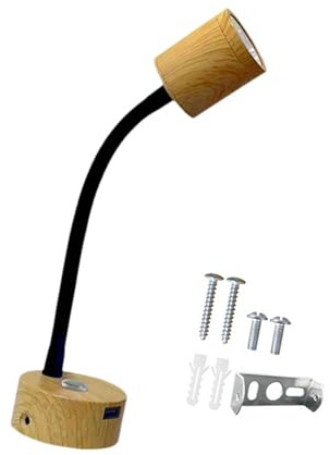 Fenteer LED-Leselicht, Innenbeleuchtung, 12-24 V, mit USB-Ladeanschluss, Wandlampe, RV-Nachttisch-Leselampe für Wohnmobile, Anhänger, Boot, Lang Schwarz