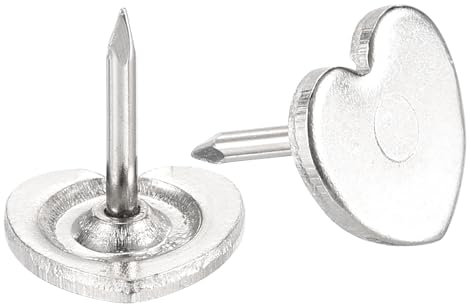 QUARKZMAN 30 Stück Reißnägel Silber, 11mmx125mm Flache Kopf Pinnwandnadeln Dekorative Möbelnägel Daumennagel Reißzwecken für Ziernägel, Zuhause, Büro, Wandbehäng, Möbel Sofa