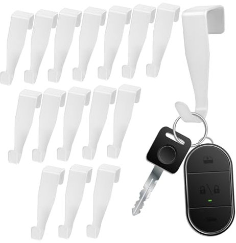 jojofuny 16pcs Heavy Duty Coat Hooks Bathroom Door Hooks Kitchen Cabinet Door Hanger for Towel Handbag Robe Without Drill