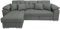 Ecksofa mit Schlaffunktion DETROIT L-Form, Sofa Couch mit Bettkasten, 3-Sitzer Eckcouch, Schlafsofa für Wohnzimmer, Big Sofa Couch mit Schlaffunktion (Grau, Ottomane Links)