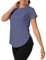 IECCP Sportshirt Damen Atmungsaktiv Sport Oberteil Laufshirt UV Shirt Locker Funktionsshirt UPF 50+ Sonnenschutz T Shirt Fitness Top mit Back Mesh Dunkelgrau M